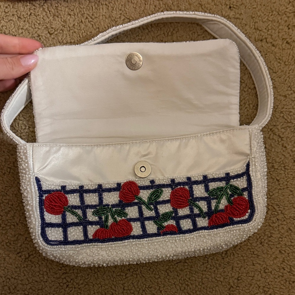 Cherry Patterned Beaded Women's Bag - image 2
